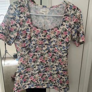 Bohme floral square neck top